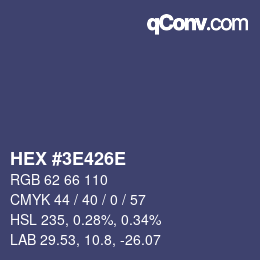 Color code: HEX #3E426E | qconv.com