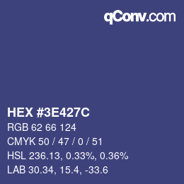 Color code: HEX #3E427C | qconv.com