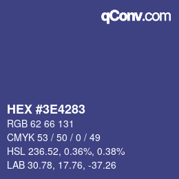 Color code: HEX #3E4283 | qconv.com