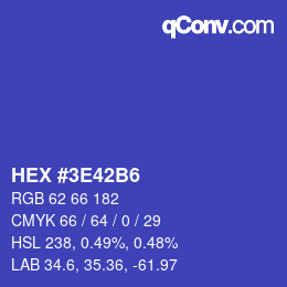 Color code: HEX #3E42B6 | qconv.com