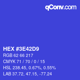 Color code: HEX #3E42D9 | qconv.com