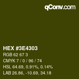 Color code: HEX #3E4303 | qconv.com