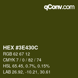 Color code: HEX #3E430C | qconv.com
