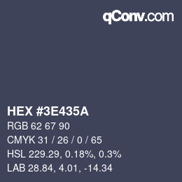 Color code: HEX #3E435A | qconv.com