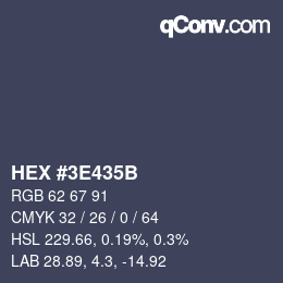 Color code: HEX #3E435B | qconv.com