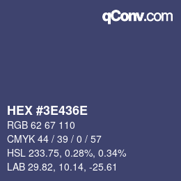 Color code: HEX #3E436E | qconv.com