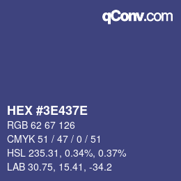 Color code: HEX #3E437E | qconv.com