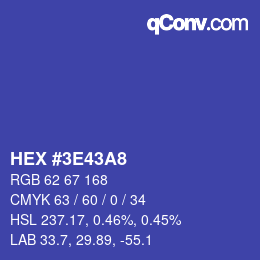Color code: HEX #3E43A8 | qconv.com