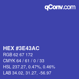 Color code: HEX #3E43AC | qconv.com