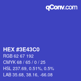 Color code: HEX #3E43C0 | qconv.com