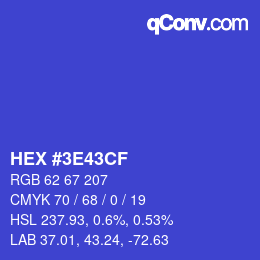Color code: HEX #3E43CF | qconv.com