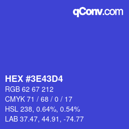 Color code: HEX #3E43D4 | qconv.com