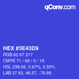 Color code: HEX #3E43D9 | qconv.com