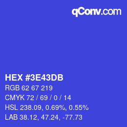 Color code: HEX #3E43DB | qconv.com