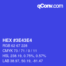 Color code: HEX #3E43E4 | qconv.com