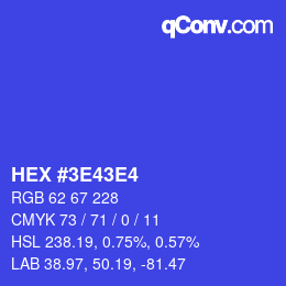 Color code: HEX #3E43E4 | qconv.com