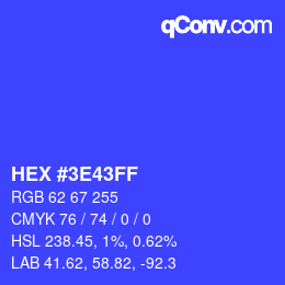 Color code: HEX #3E43FF | qconv.com