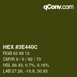 Color code: HEX #3E440C | qconv.com