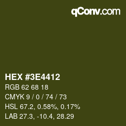 Color code: HEX #3E4412 | qconv.com
