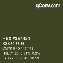 カラーコード: HEX #3E4424 | qconv.com