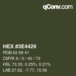 Color code: HEX #3E4429 | qconv.com