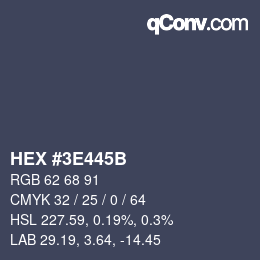 Color code: HEX #3E445B | qconv.com