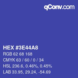 Color code: HEX #3E44A8 | qconv.com