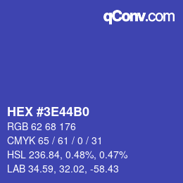 Color code: HEX #3E44B0 | qconv.com