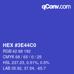 Farbcode: HEX #3E44C0 | qconv.com
