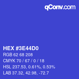 Color code: HEX #3E44D0 | qconv.com