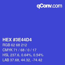 Color code: HEX #3E44D4 | qconv.com