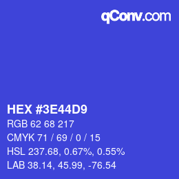 Color code: HEX #3E44D9 | qconv.com