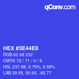 Color code: HEX #3E44E8 | qconv.com