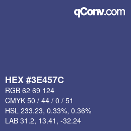 Color code: HEX #3E457C | qconv.com