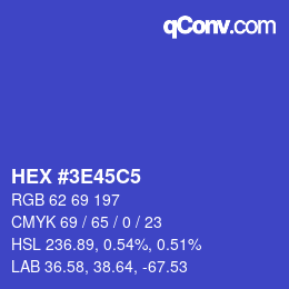 Color code: HEX #3E45C5 | qconv.com