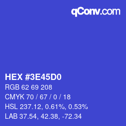 Color code: HEX #3E45D0 | qconv.com