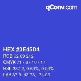 Color code: HEX #3E45D4 | qconv.com