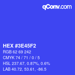 Color code: HEX #3E45F2 | qconv.com