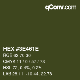 Color code: HEX #3E461E | qconv.com