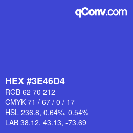 Color code: HEX #3E46D4 | qconv.com