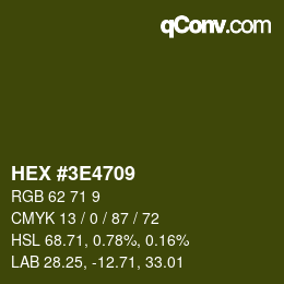 Color code: HEX #3E4709 | qconv.com