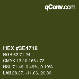 Color code: HEX #3E4718 | qconv.com