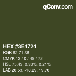 Color code: HEX #3E4724 | qconv.com