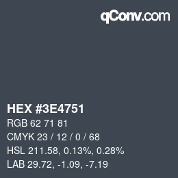 Código de color: HEX #3E4751 | qconv.com