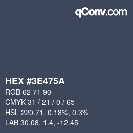 Color code: HEX #3E475A | qconv.com