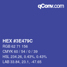 Color code: HEX #3E479C | qconv.com