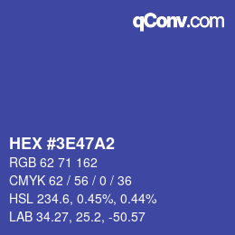 Color code: HEX #3E47A2 | qconv.com
