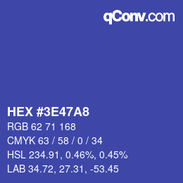Color code: HEX #3E47A8 | qconv.com