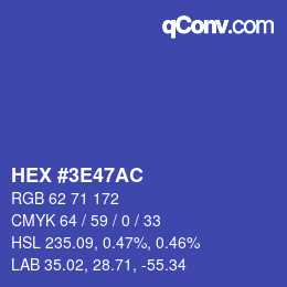 Color code: HEX #3E47AC | qconv.com