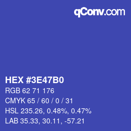 Color code: HEX #3E47B0 | qconv.com